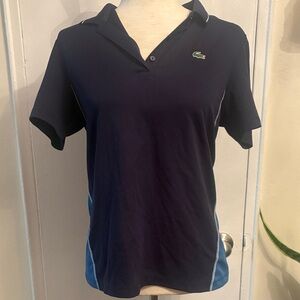 Lacoste Dark Blue Polo with Light Blue Accents